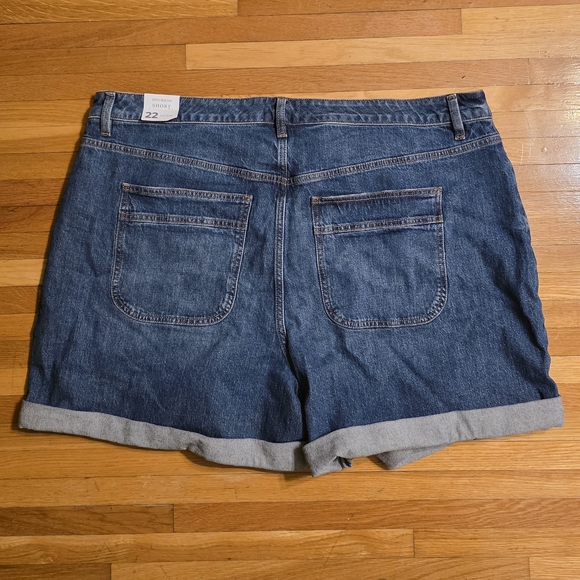 Lane Bryant 22 Denim Boyfriend Cuff Blue Women Shorts New - Picture 4 of 6